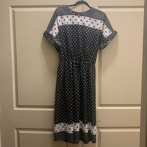 Vintage Polka Dot (Black & White) Dress Size 18